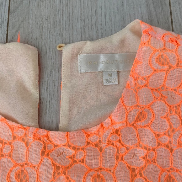 Bright Orange Sleeeveless Lace Top - Picture 2 of 7